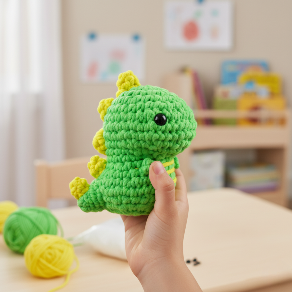 Splendido kit per uncinetto per principianti | Dino Oscar per piccoli e grandi creativi, per bambini dai 8+ anni