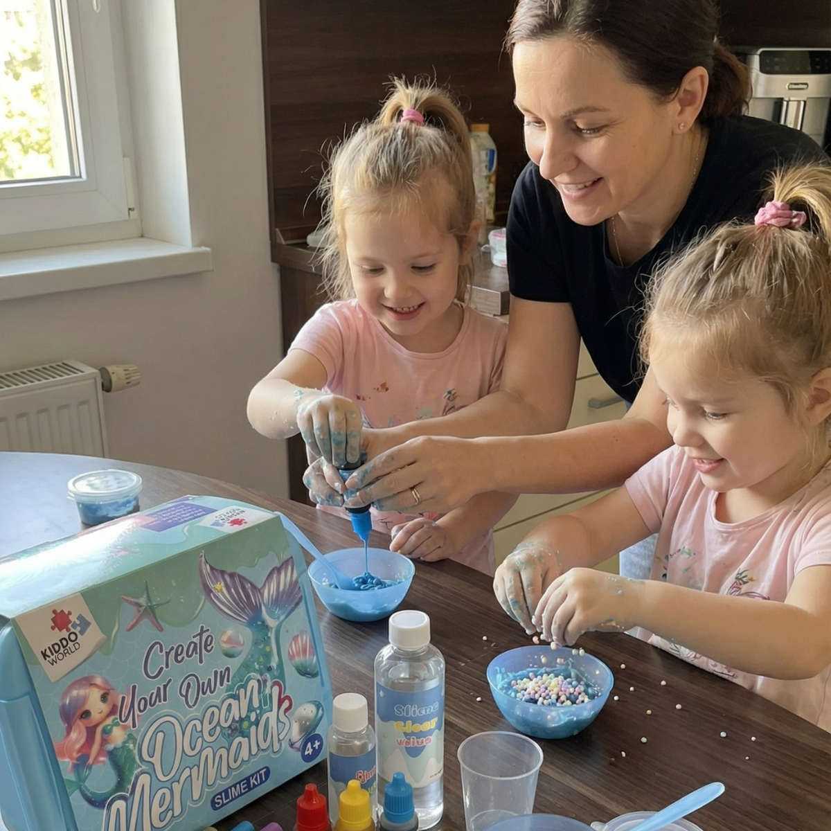 Mermaid Ocean Slime – Crea slime marino perlato con sirene e conchiglie! (4+ anni)