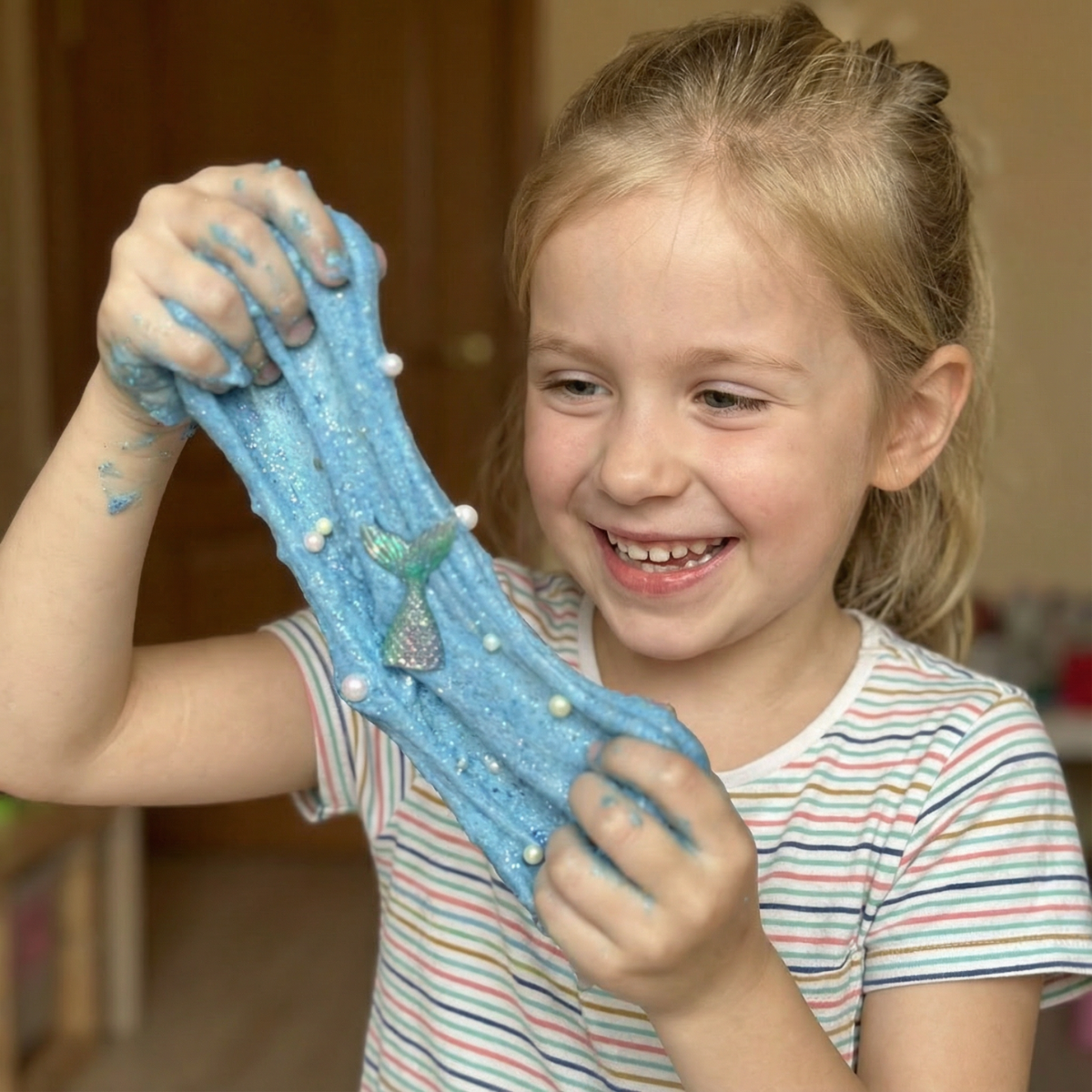 Mermaid Ocean Slime – Crea slime marino perlato con sirene e conchiglie! (4+ anni)