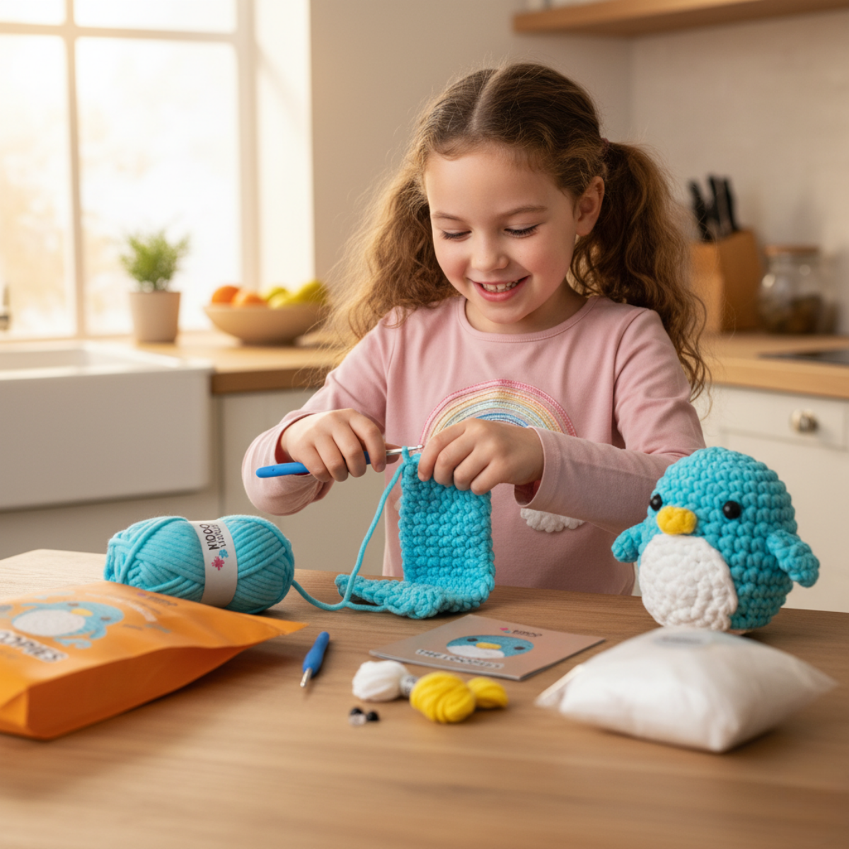 Splendido kit per il uncinetto per principianti | Pingvin Oli per piccoli e grandi creativi, per bambini dai 8+ anni