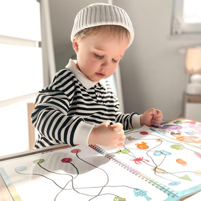 Curious Child Colours – Quaderno per imparare a scrivere, cancellabile e riutilizzabile (64 pagine, 2–5 anni)