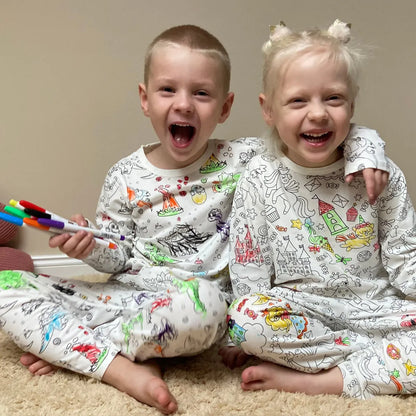 Pigiama Bambini a Due Pezzi "Colorami – Dinosauri" (4+ anni)