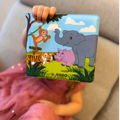 Set Paradiso degli Animali – 2 libri da colorare ad acqua, riutilizzabili (Totale 16 pagine, 6–24 mesi)
