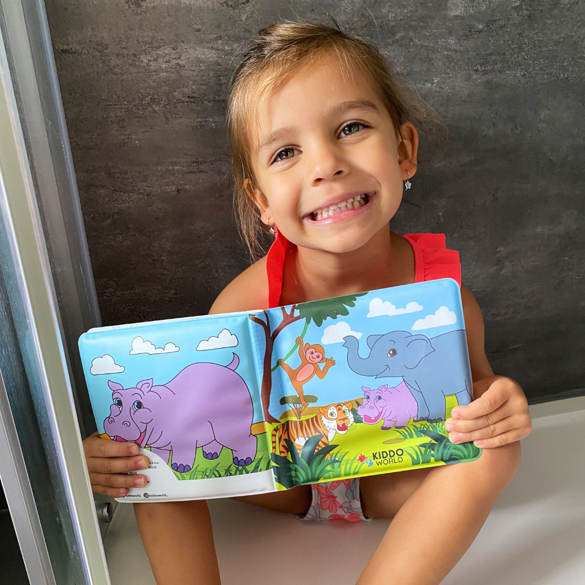 Libro da colorare ad acqua – ANIMALETTI DEL SAFARI, da colorare con l’acqua, riutilizzabile (8 pagine, 6–24 mesi)