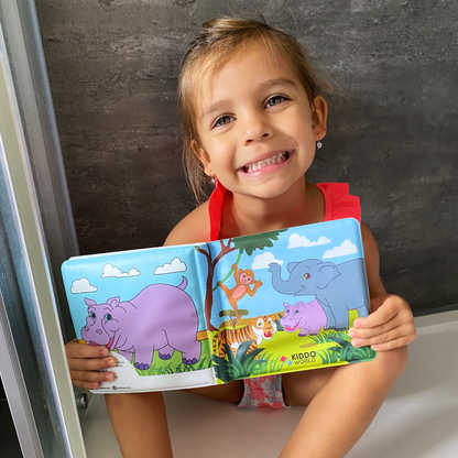 Libro da colorare ad acqua – ANIMALETTI DEL SAFARI, da colorare con l’acqua, riutilizzabile (8 pagine, 6–24 mesi)