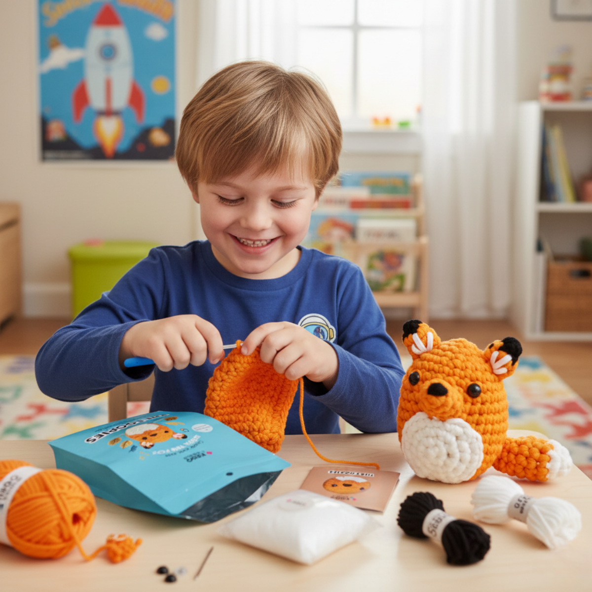 Splendido kit per uncinetto per principianti | Volpe Sofia per piccoli e grandi creativi, per bambini dai 8+ anni
