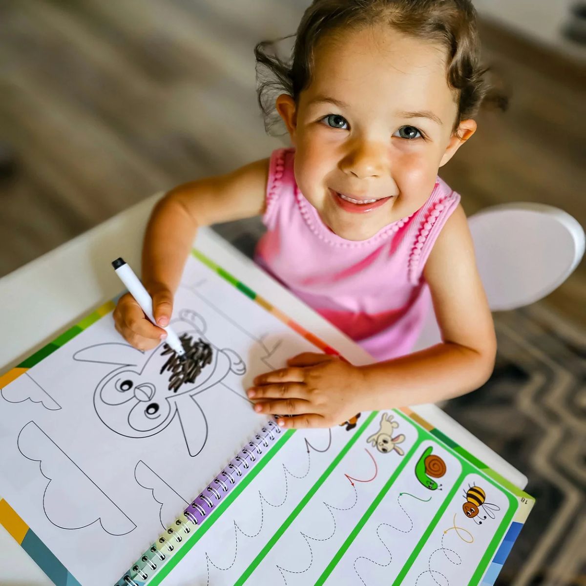 Curious Child Colors | Quaderno scrivi-e-cancella per imparare a scrivere (64 pagine, 2+ anni)