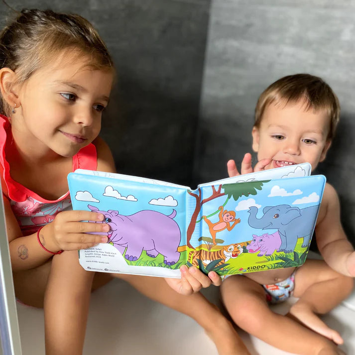 Set Paradiso degli Animali – 2 libri da colorare ad acqua, riutilizzabili (Totale 16 pagine, 6–24 mesi)
