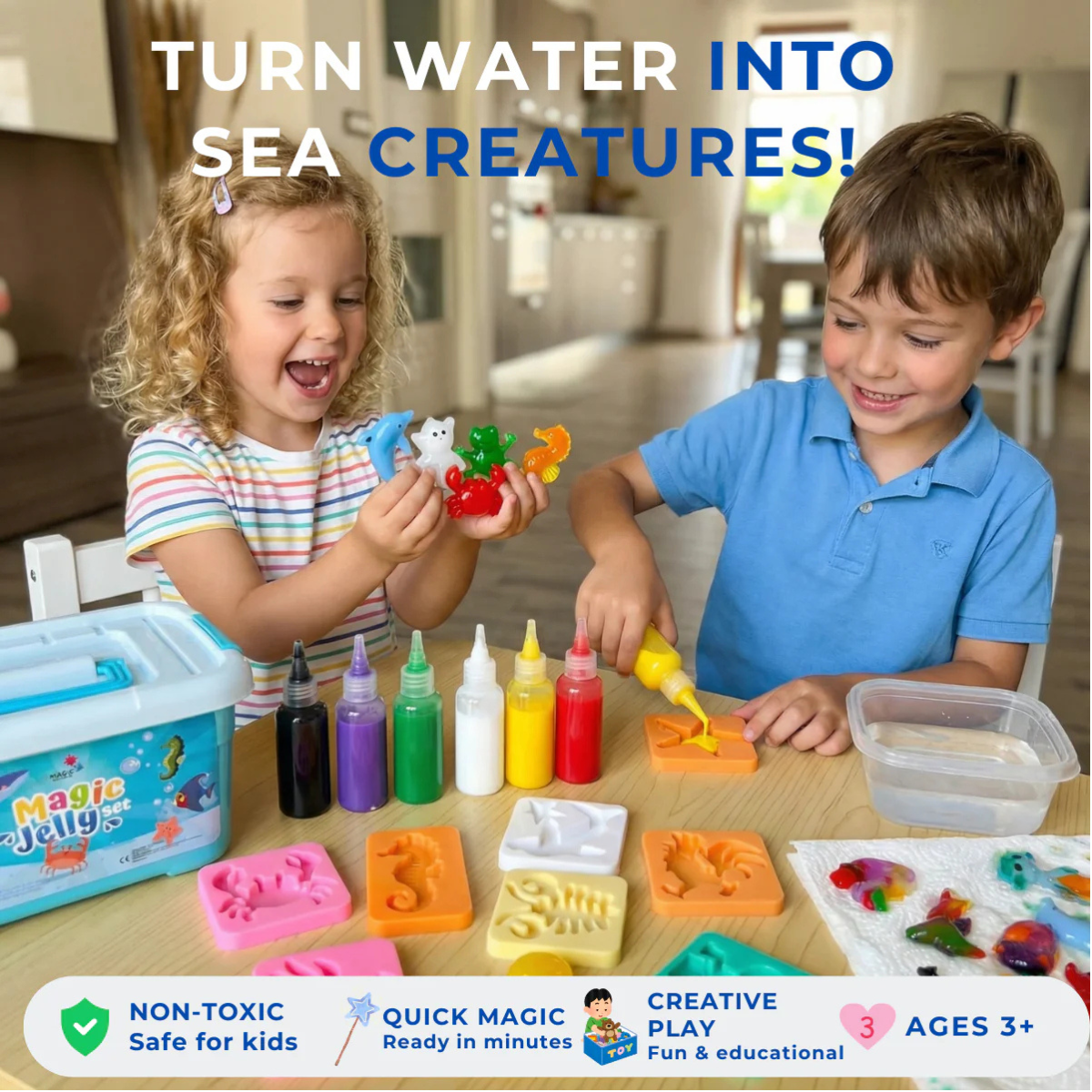 Magic Water Squishy Expansion Pack – 6 stampi aggiuntivi (Nuovi animaletti e forme, 3+ anni)
