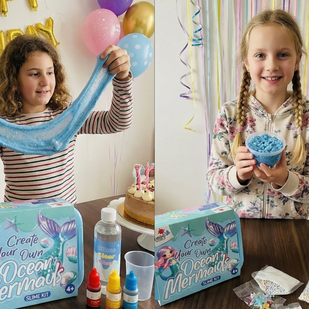 Mermaid Ocean Slime – Crea slime marino perlato con sirene e conchiglie! (4+ anni)