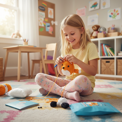 Splendido kit per uncinetto per principianti | Volpe Sofia per piccoli e grandi creativi, per bambini dai 8+ anni