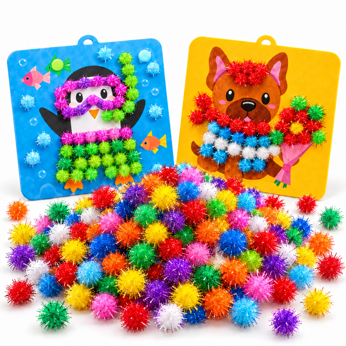 200× Pompon con glitter