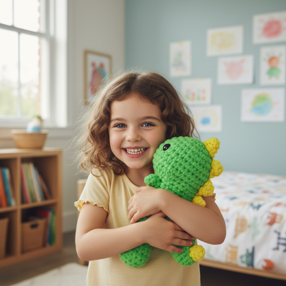 Splendido kit per uncinetto per principianti | Dino Oscar per piccoli e grandi creativi, per bambini dai 8+ anni