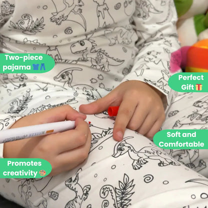 Pigiama Bambini a Due Pezzi "Colorami – Dinosauri" (4+ anni)