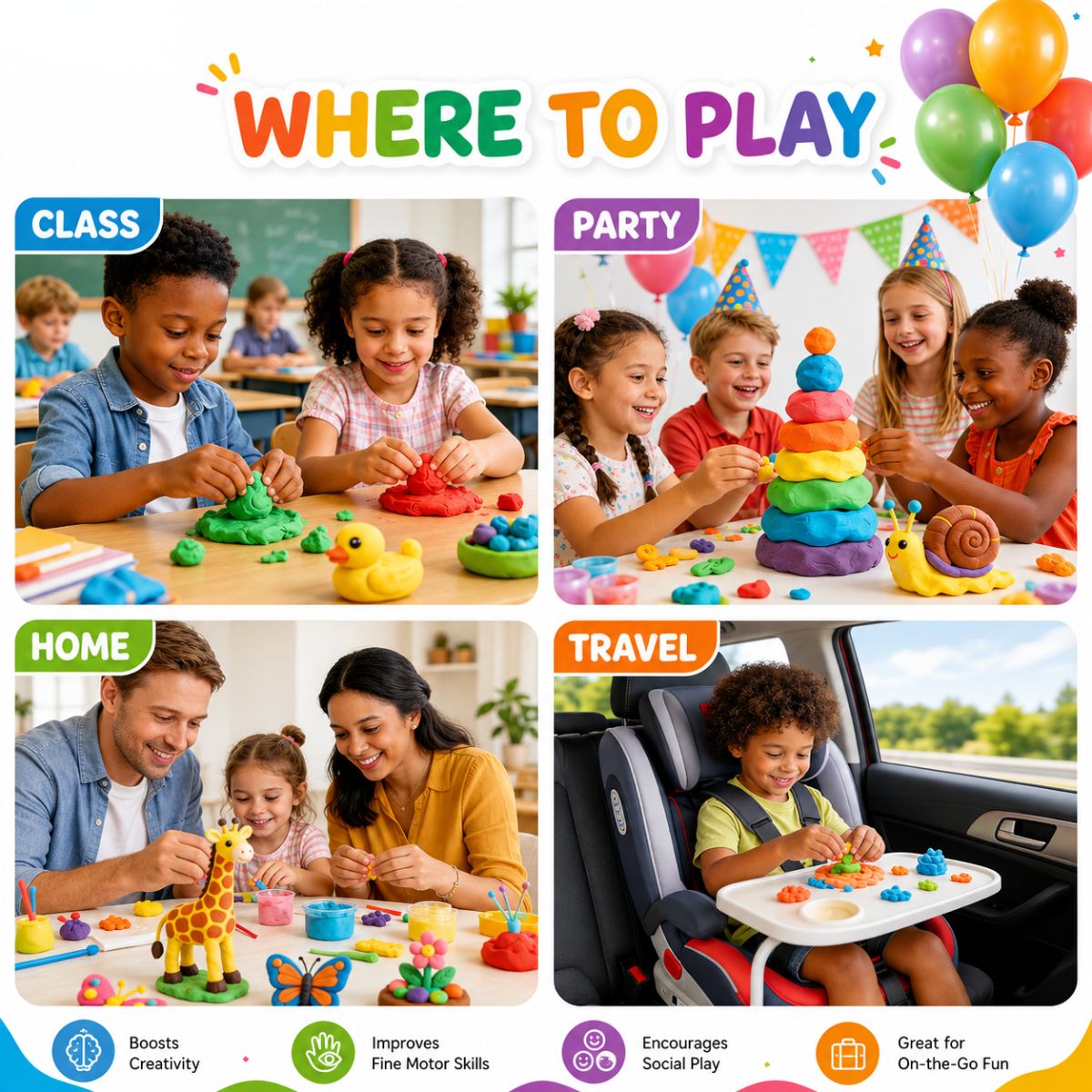 Set fai-da-te Squishy Clay da 64 pezzi (4+ anni)