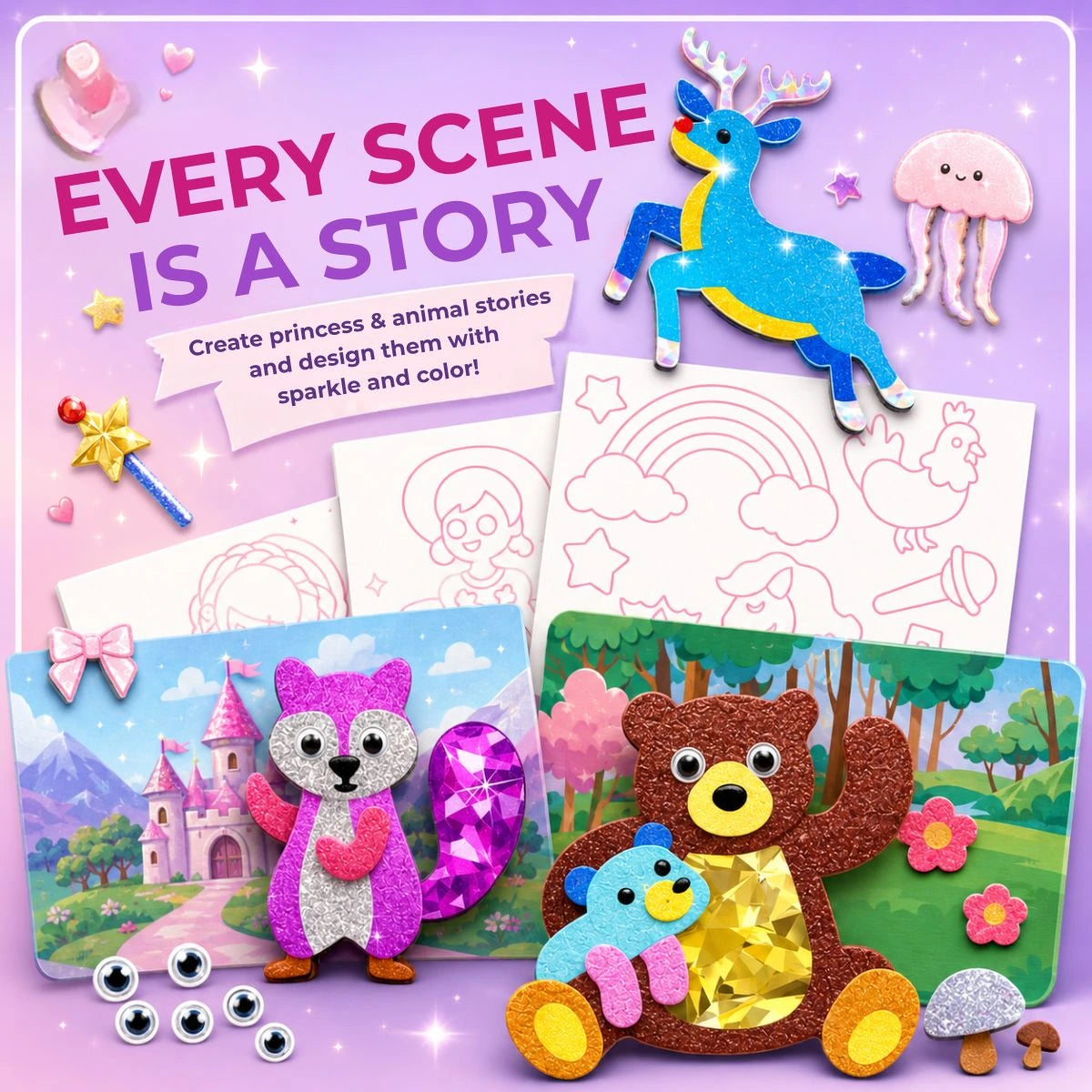 Foil Fun: Unicorni e Principesse – Crea opere scintillanti senza colla e senza disordine! (4+ anni)