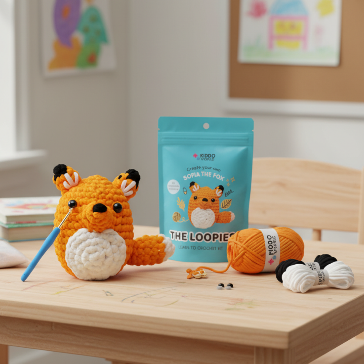 Splendido kit per uncinetto per principianti | Volpe Sofia per piccoli e grandi creativi, per bambini dai 8+ anni