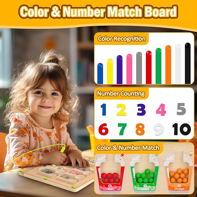 Tavola magnetica Montessori per l'abbinamento dei colori