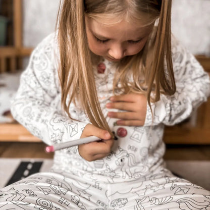 Pigiama Bambina Due Pezzi “Colorami” – Principesse e Unicorni (4+ anni)