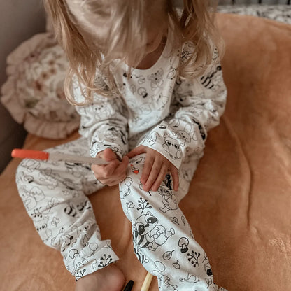 Pigiama Bambini Due Pezzi Colorami – Animali del Bosco (4+ anni)