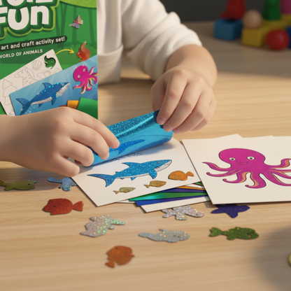 Foil Fun | Crea animaletti con foglietti luminosi senza disordine – per bambini dai 3+ anni in su