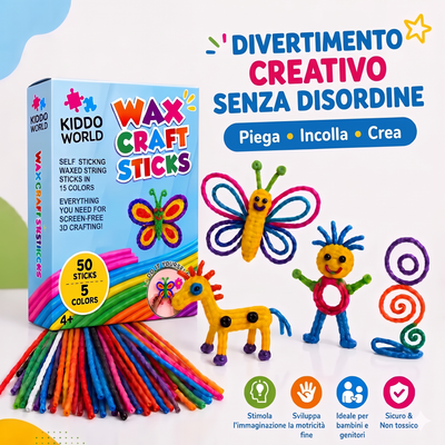 Wikki Stix Cordincette cerate magiche (set da 50 pezzi, 3+ anni)