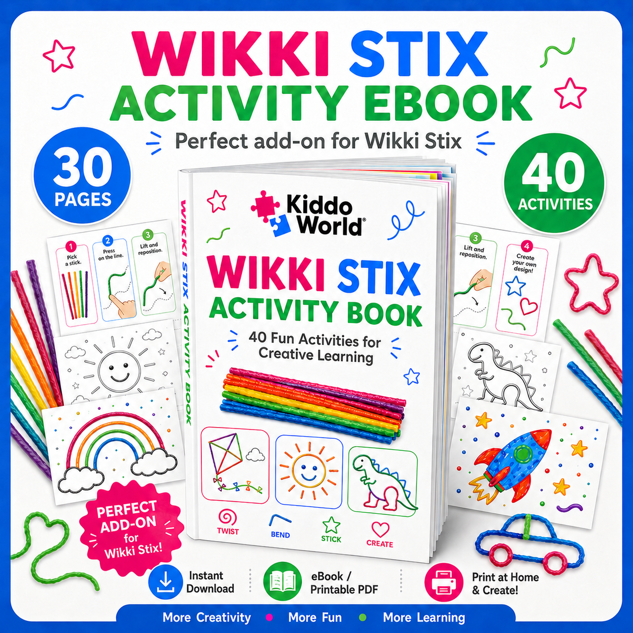 Wikki Stix: Il grande e-book di attività (30 pagine e 40 attività)
