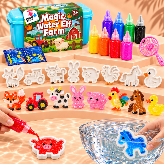 Magic Water Squishies – Set creativo per creare figure 3D | Fattoria | 3+ anni