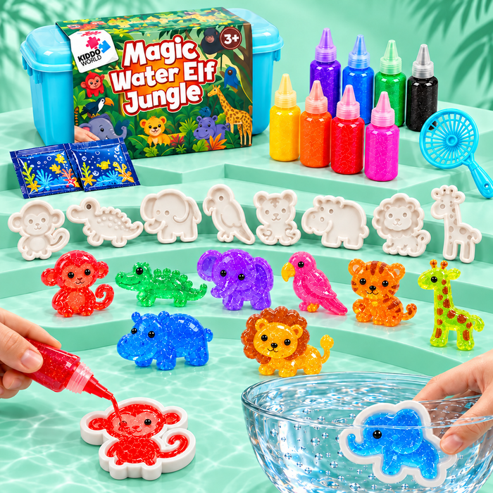 Magic Water Squishies – Set creativo per creare figure 3D | Giungla | 3+ anni