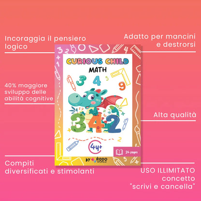 Libro di sercizi di matematica Curious Child (4+ anni)