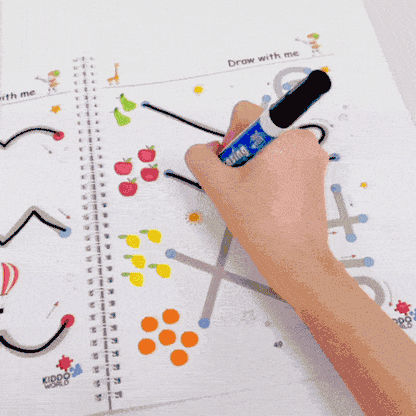 Curious Child – Quaderno scrivi e cancella per imparare a scrivere, riutilizzabile (64 pagine, 3-6 anni)