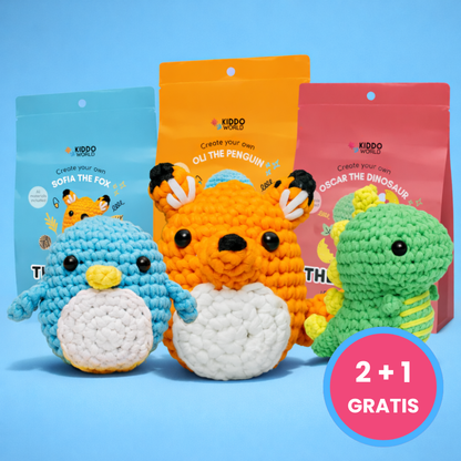 The Loopies 2+1 – Kit da Uncinetto | 3 Personaggi Adorabili | Per bambini dai 10+ anni in su