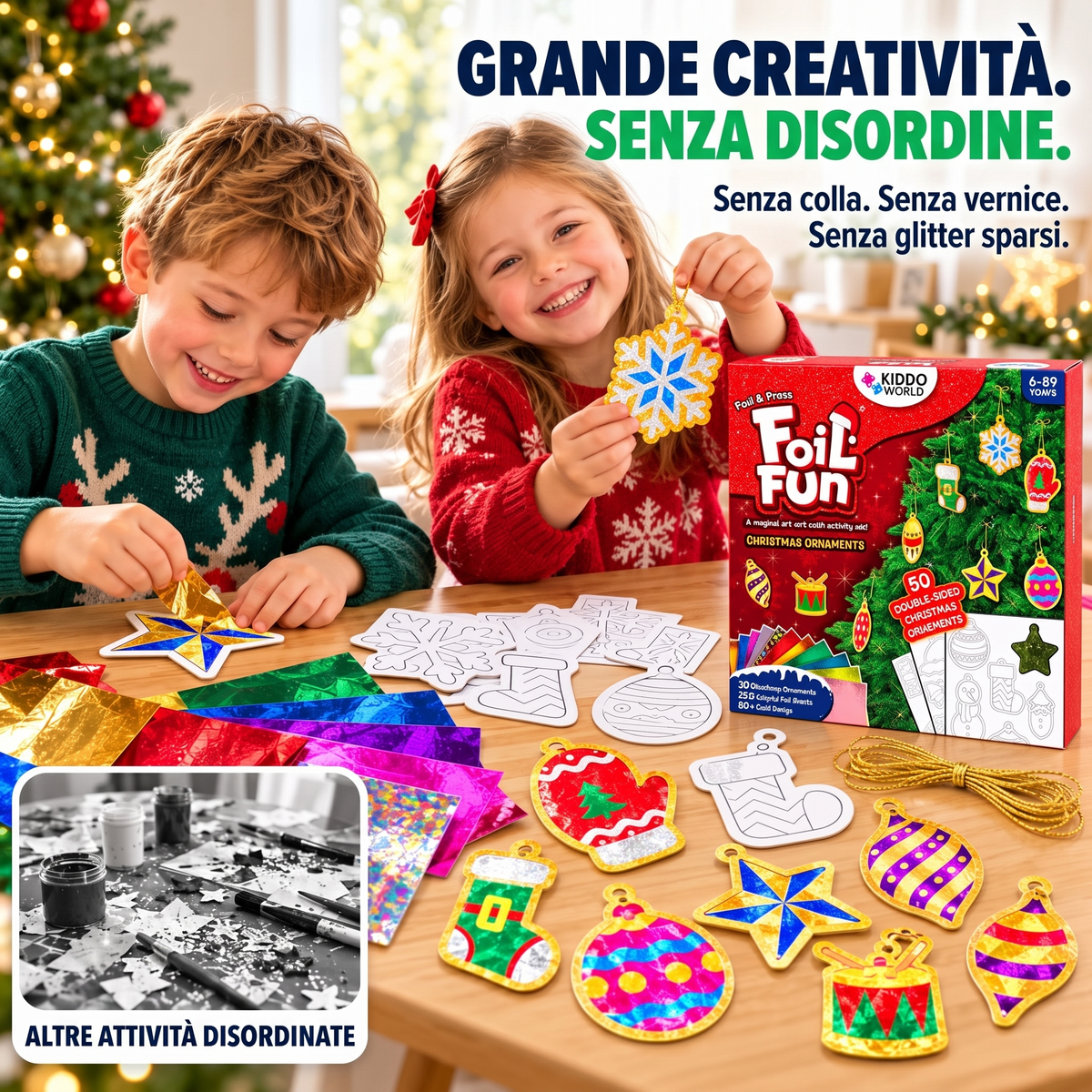 Decorazioni Magiche Brillanti per l’albero di Natale, le finestre o le pareti (4+ anni)