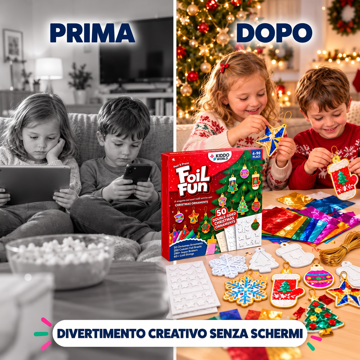 Decorazioni Magiche Brillanti per l’albero di Natale, le finestre o le pareti (4+ anni)