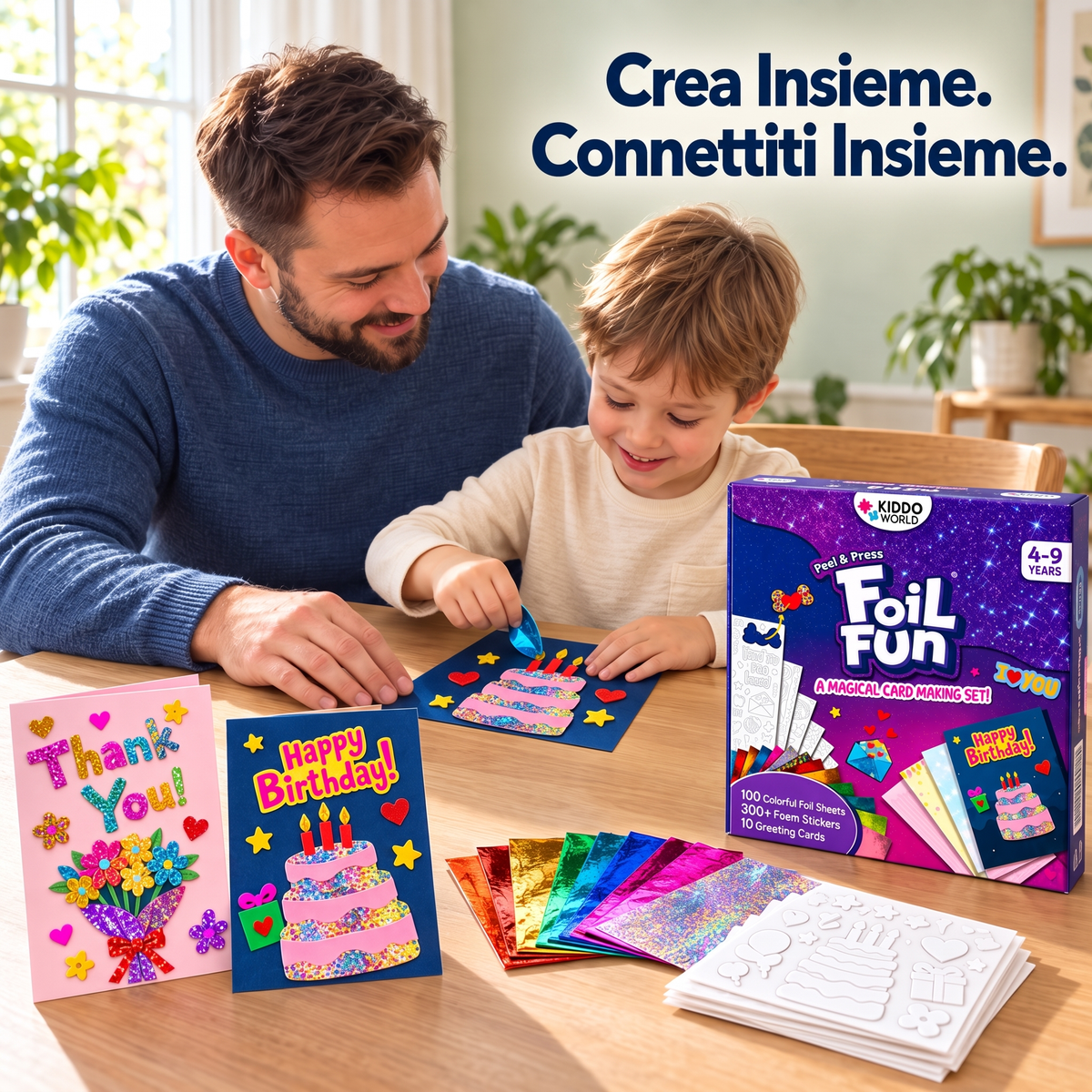 Foil Fun Biglietti di auguri – Kit creativo per realizzare brillanti biglietti di auguri natalizi (4+ anni)