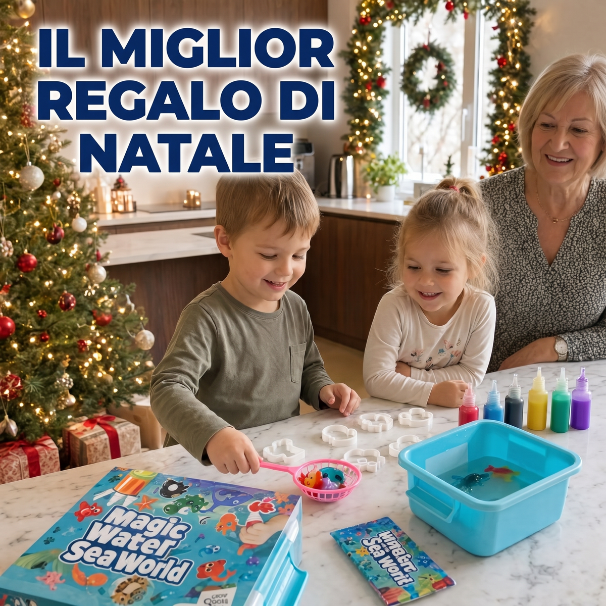 Magic Water Squishies – Set creativo per creare figure 3D | Mondo Marino | 3+ anni