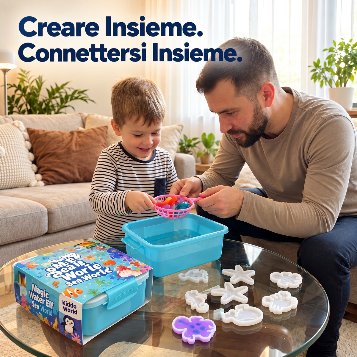 Magic Water Squishies – Set creativo per creare figure 3D | Mondo Marino | 3+ anni