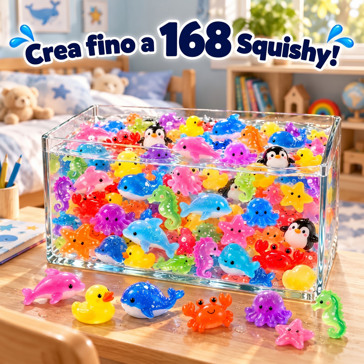 Magic Water Squishies – Set creativo per creare figure 3D | Mondo Marino | 3+ anni