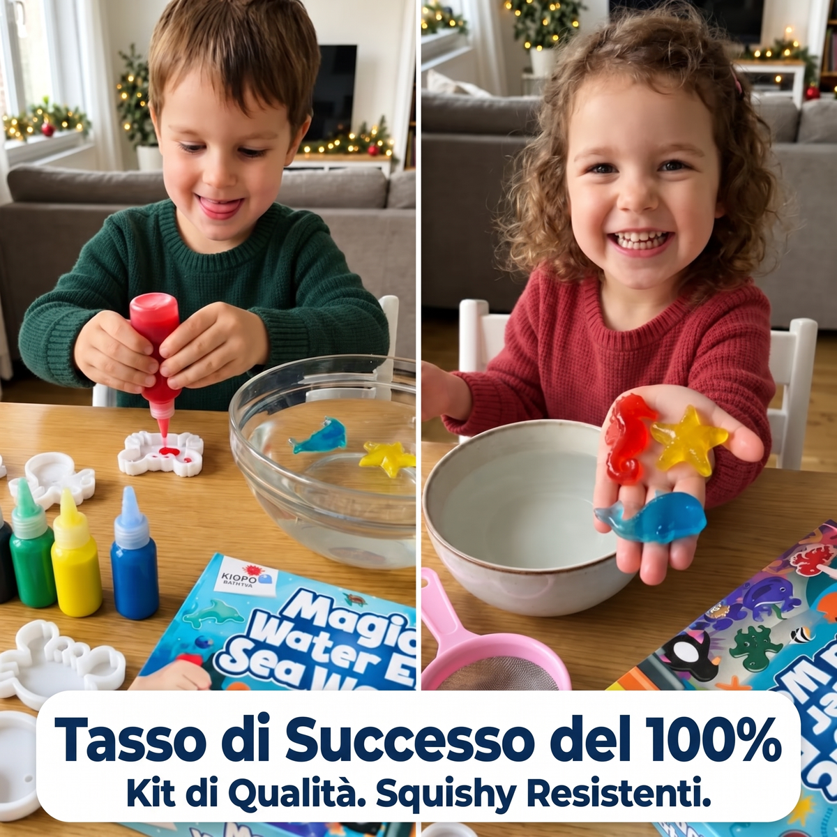 Magic Water Squishies – Set creativo per creare figure 3D | Mondo Marino | 3+ anni