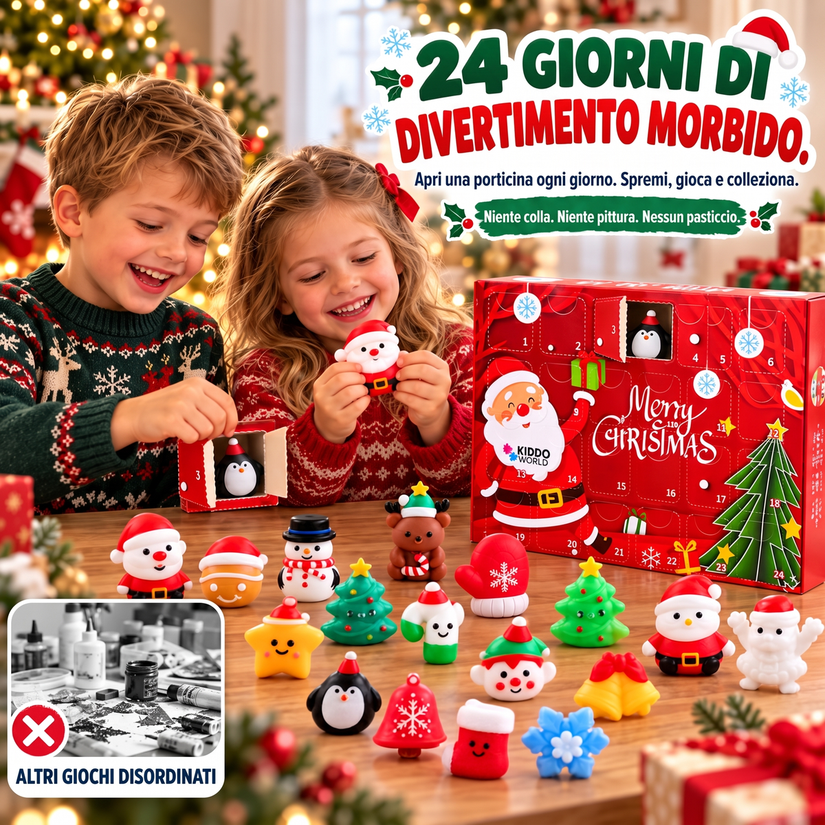 Calendario dell’Avvento Squishy di Natale – 24 sorprese Squishy (3+ anni)