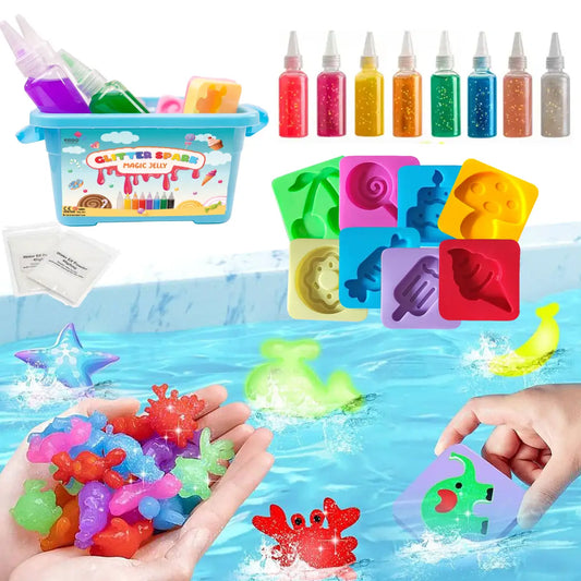 Gelatina magica 3D con GLITTER (set 8 colori) - EDIZIONE LIMITATA