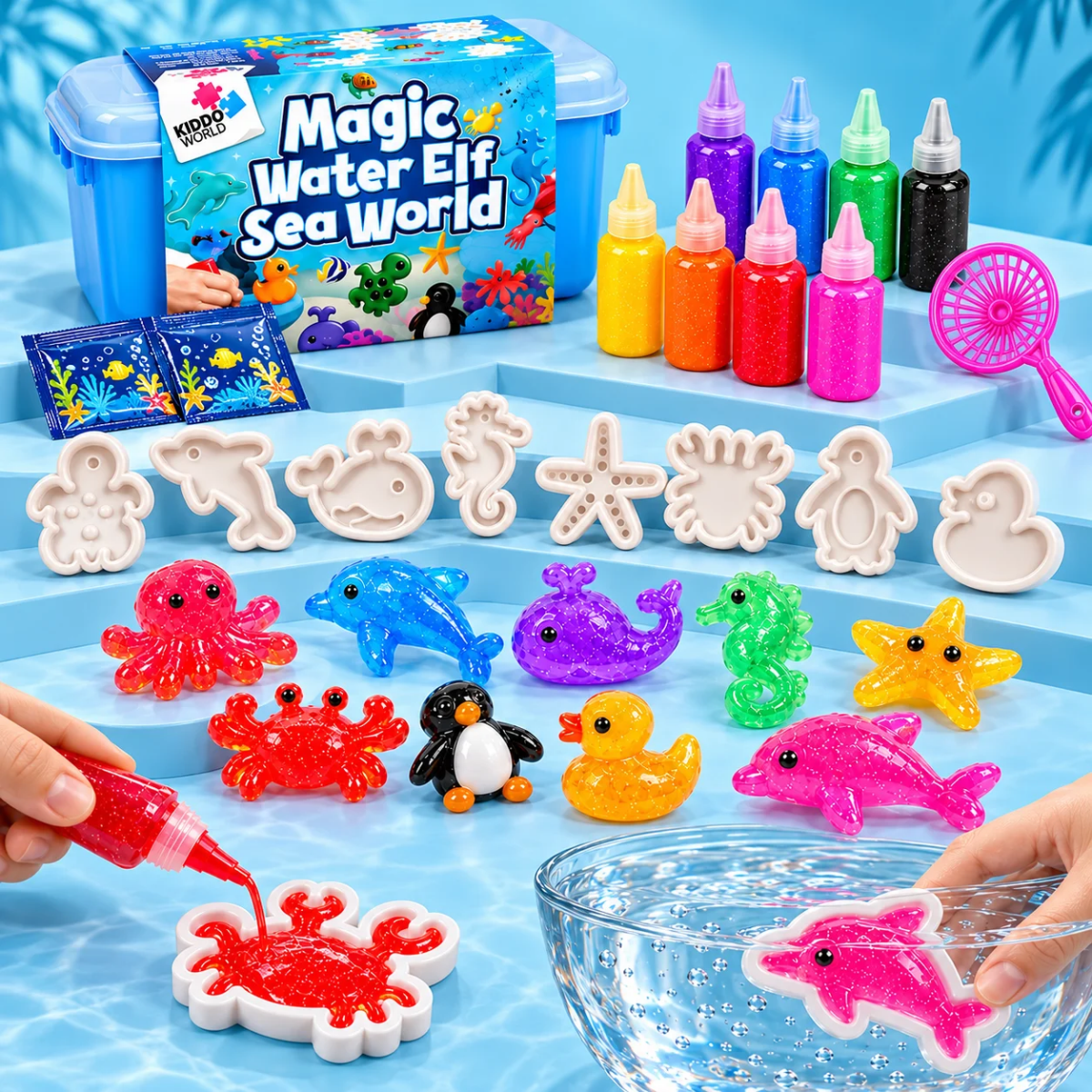 Magic Water Squishies – Kit creativo per creare figure 3D | 3+ anni