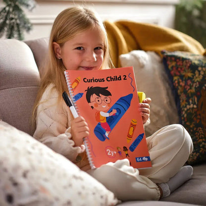 Curious Child 2 | Quaderno cancellabile per imparare a scrivere (64 pagine, 2–5 anni)