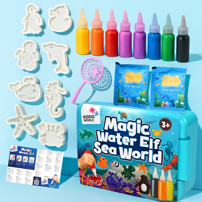 Magici folletti d’acqua con GLITTER | Mondo marino | 4, 8 e 12 colori | per bambini 3+