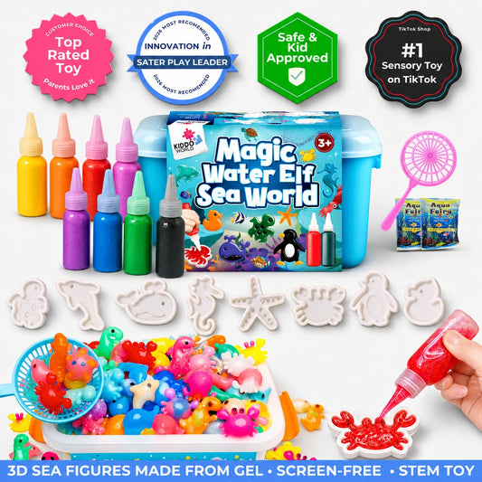 Elfi d'Acqua Magici "Mondo Marino" – Kit per creare figure 3D per bambini dai 2 anni in su