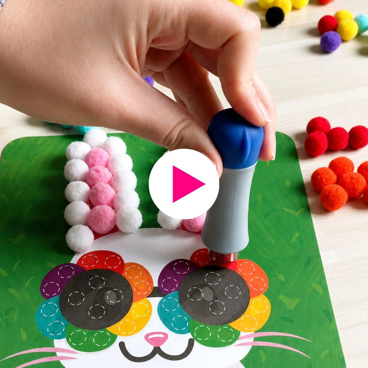Pom Pom Kit – Crea soffici animali 3D senza colla e senza disordine! (5+ anni)